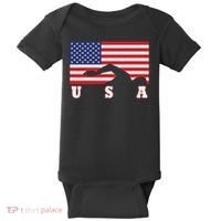 American Flag Swimming Usa Gift Baby Bodysuit thumb 0