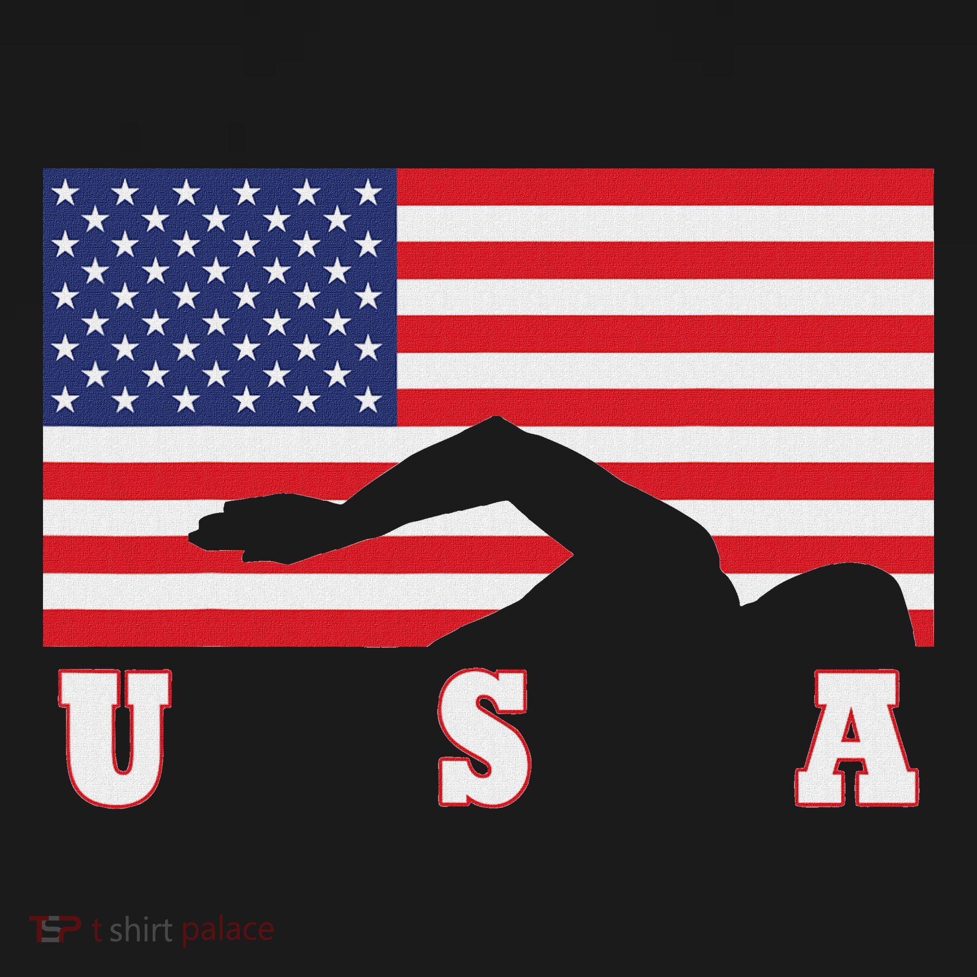 American Flag Swimming Usa Gift Baby Bodysuit
