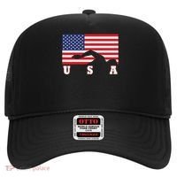 American Flag Swimming Usa Gift Hat thumb 0