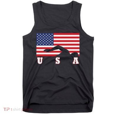 American Flag Swimming Usa Gift Tank Top