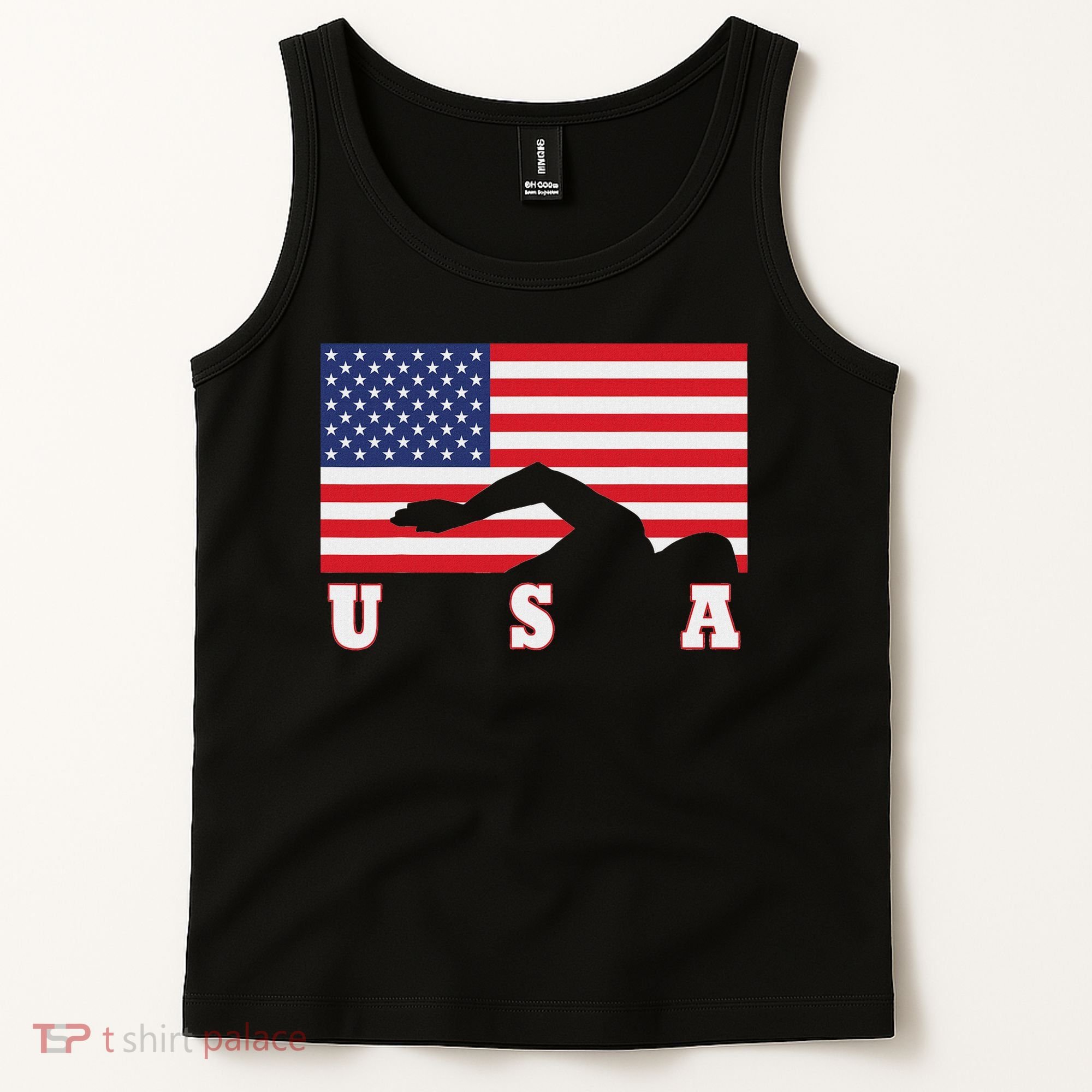American Flag Swimming Usa Gift Tank Top