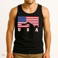 American Flag Swimming Usa Gift Tank Top thumb 3