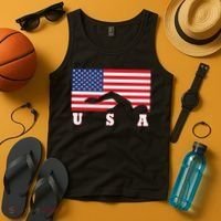 American Flag Swimming Usa Gift Tank Top thumb 4