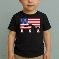 American Flag Swimming Usa Gift Toddler T-Shirt thumb 2