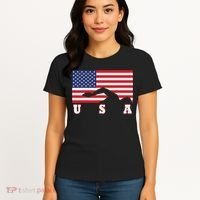 American Flag Swimming Usa Gift Women's T-Shirt thumb 4
