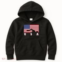 American Flag Swimming Usa Gift Kids Hoodie thumb 0