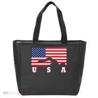 American Flag Swimming Usa Gift Tote Bag thumb 0