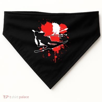 Austria Flag Skier Austrian Alpine Skiing USA-Made Doggie Bandana