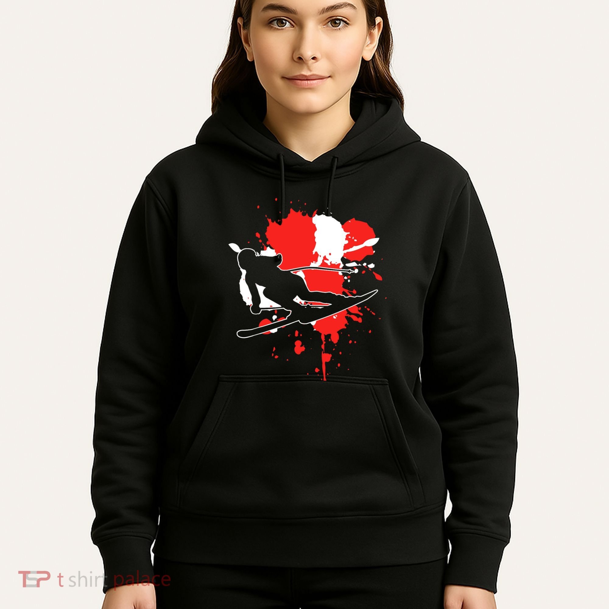 Austria Flag Skier Austrian Alpine Skiing Hoodie