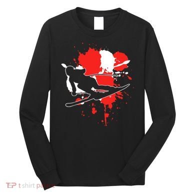 Austria Flag Skier Austrian Alpine Skiing Long Sleeve Shirt