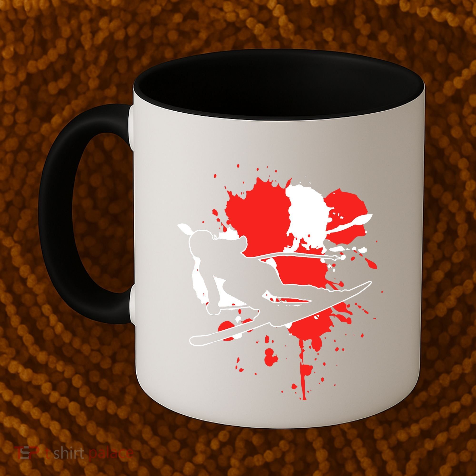 Austria Flag Skier Austrian Alpine Skiing Coffee Mug