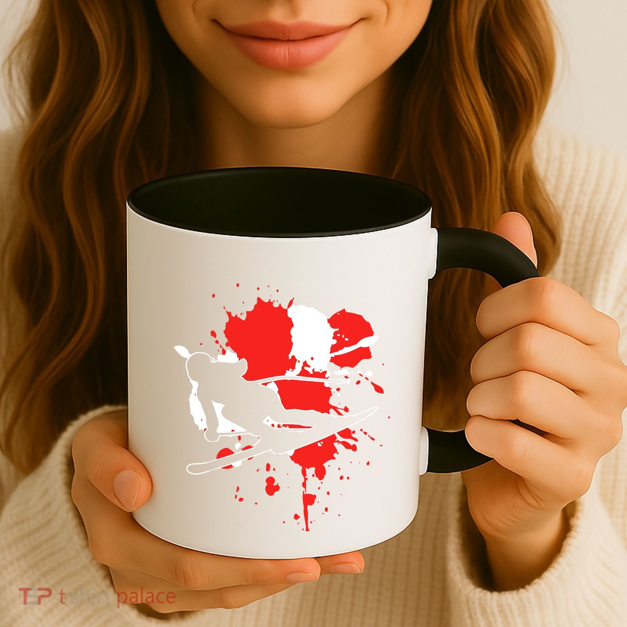 Austria Flag Skier Austrian Alpine Skiing Coffee Mug
