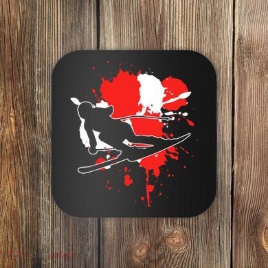 Austria Flag Skier Austrian Alpine Skiing Coaster