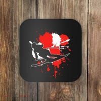 Austria Flag Skier Austrian Alpine Skiing Coaster thumb 0