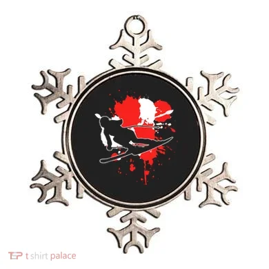 Austria Flag Skier Austrian Alpine Skiing Ornament