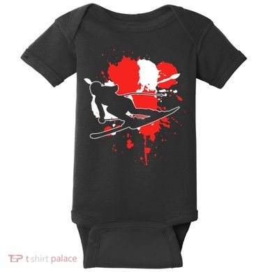 Austria Flag Skier Austrian Alpine Skiing Baby Bodysuit