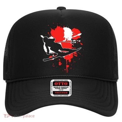 Austria Flag Skier Austrian Alpine Skiing Hat