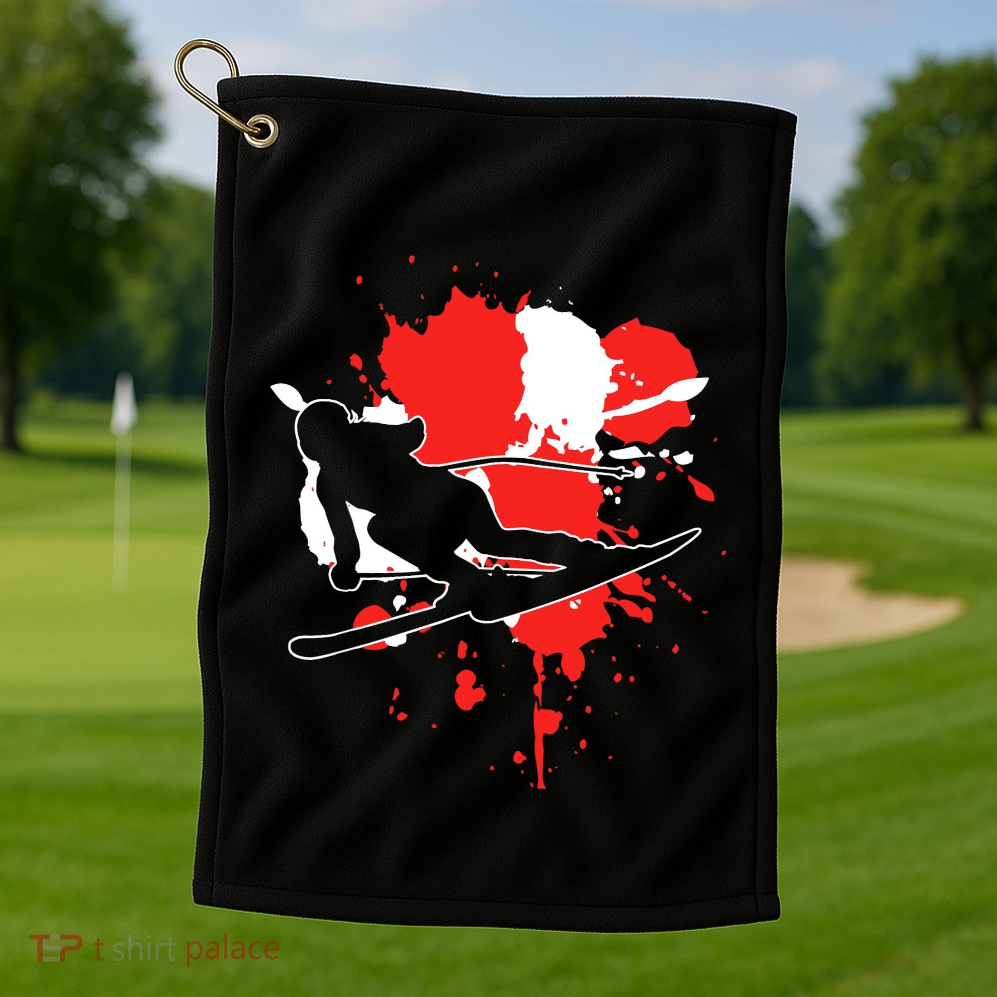 Austria Flag Skier Austrian Alpine Skiing Golf Towel