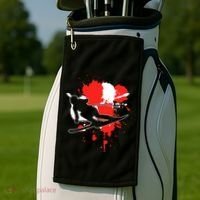 Austria Flag Skier Austrian Alpine Skiing Golf Towel thumb 2
