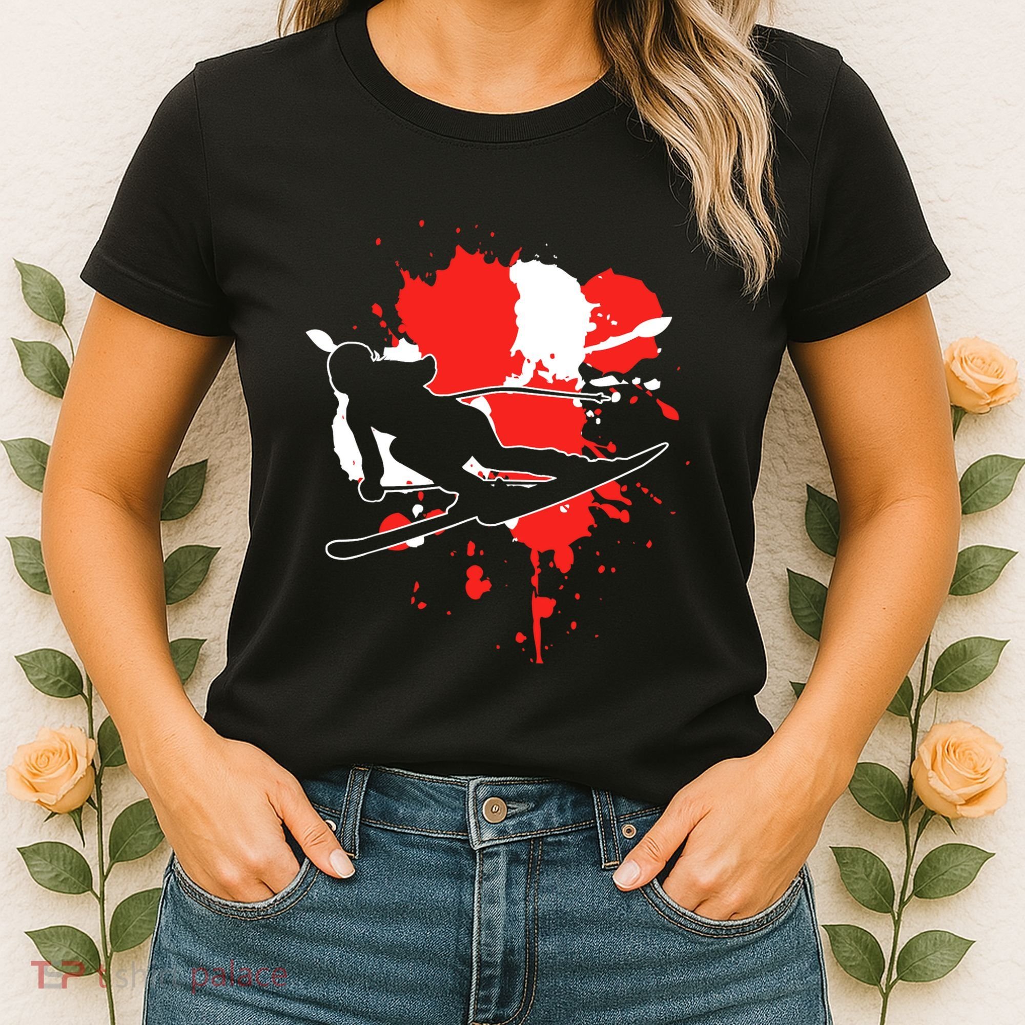 Austria Flag Skier Austrian Alpine Skiing Women's T-Shirt