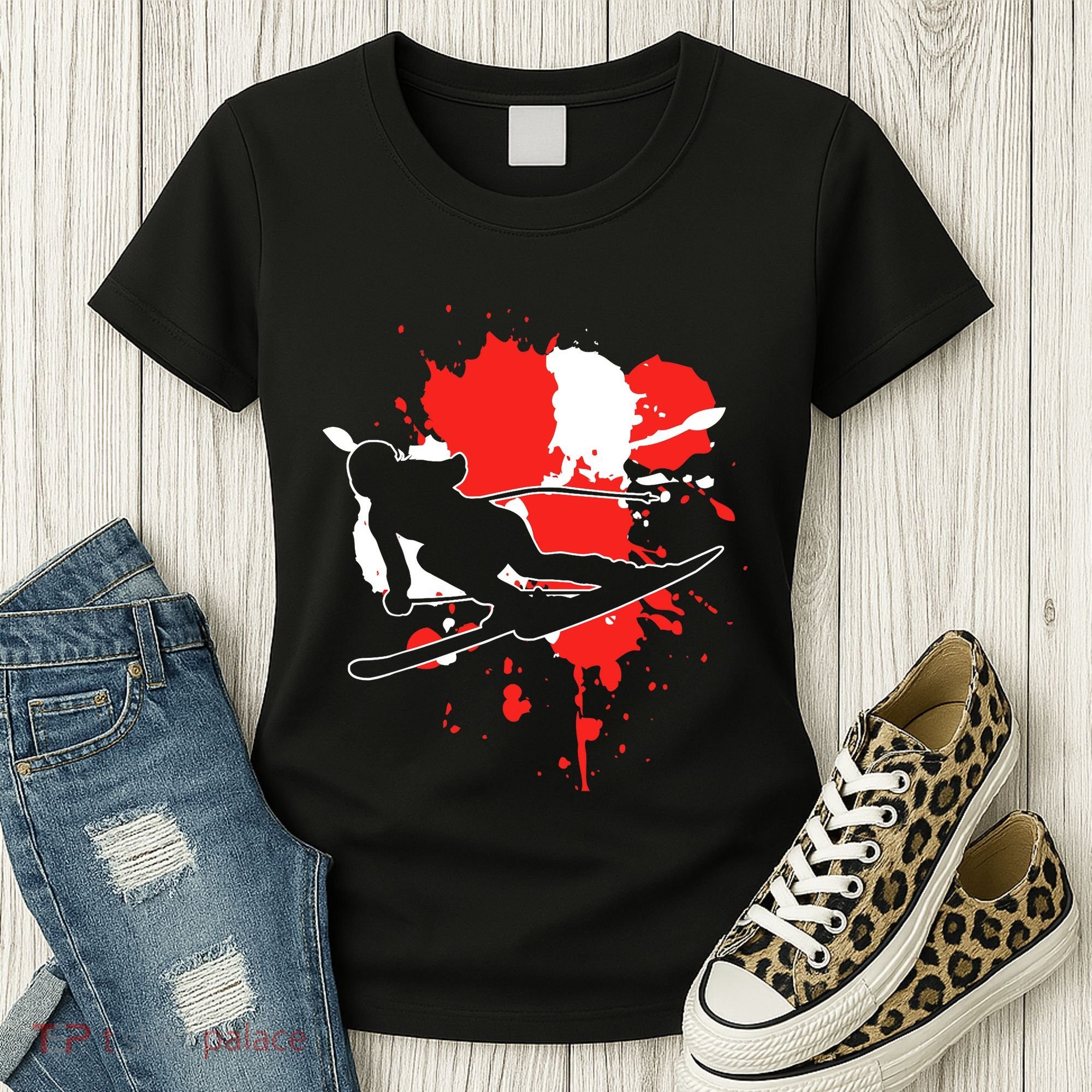Austria Flag Skier Austrian Alpine Skiing Women's T-Shirt