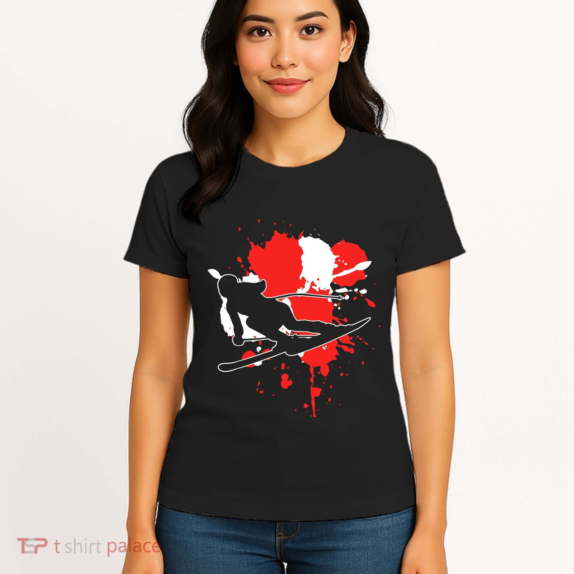 Austria Flag Skier Austrian Alpine Skiing Women's T-Shirt