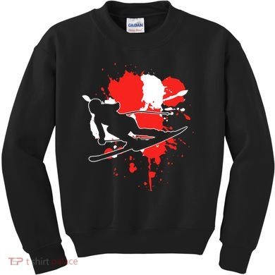 Austria Flag Skier Austrian Alpine Skiing Kids Sweatshirt