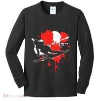 Austria Flag Skier Austrian Alpine Skiing Kids Long Sleeve Shirt thumb 0