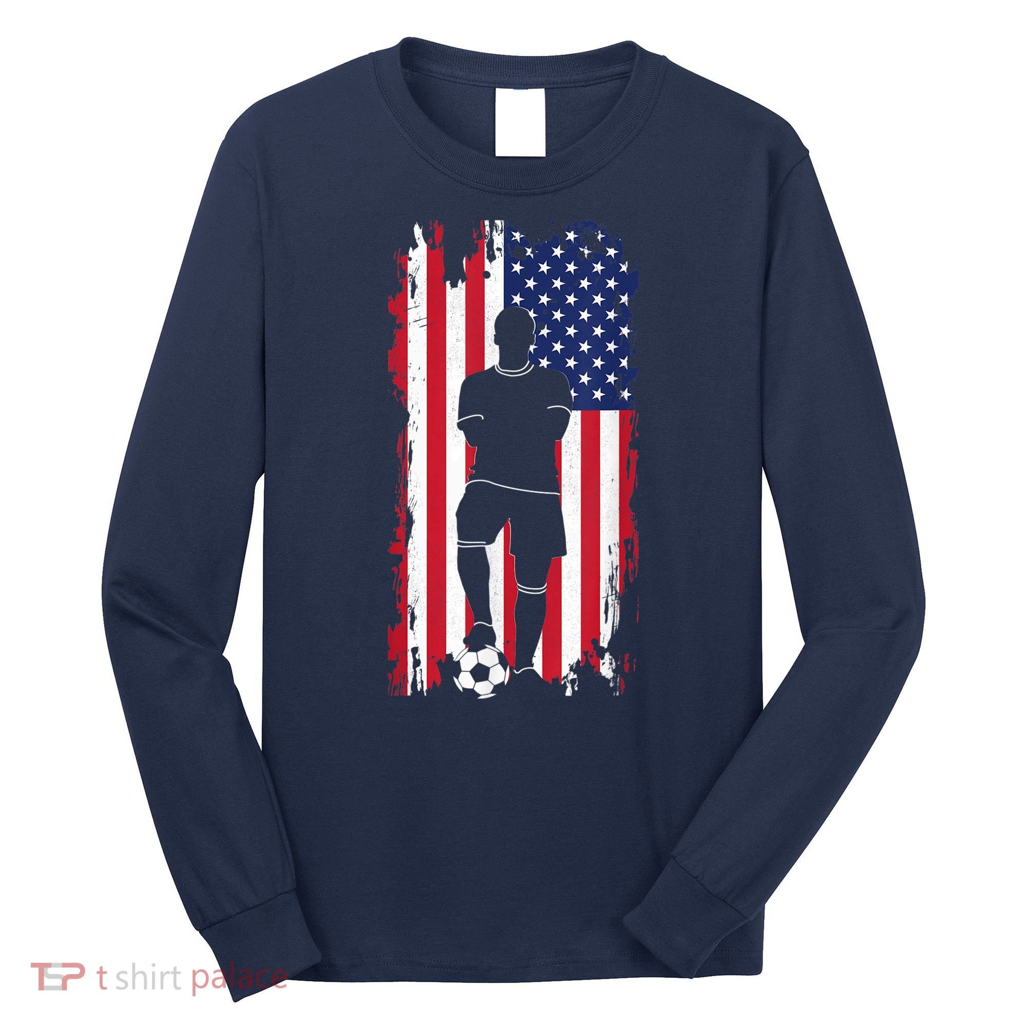 American Flag Soccer Apparel - Soccer Long Sleeve Shirt