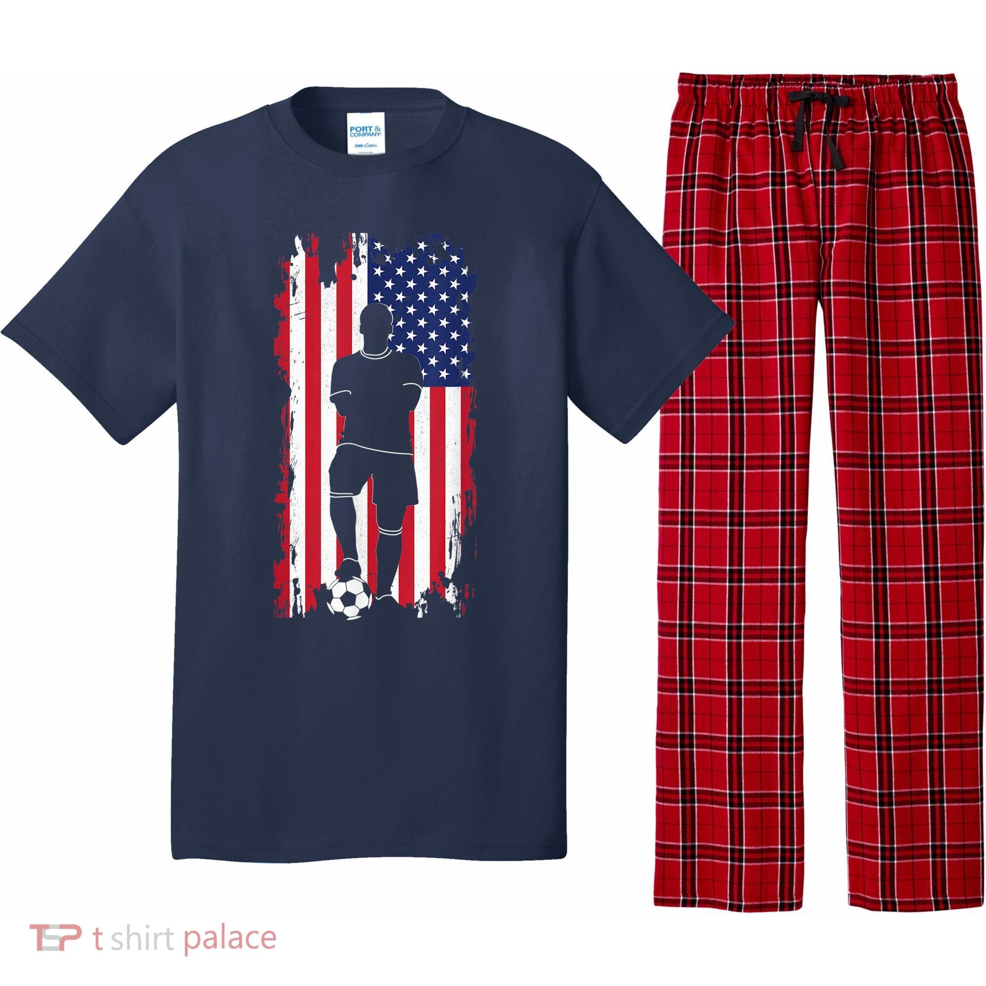 American Flag Soccer Apparel - Soccer Pajama Set