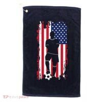 American Flag Soccer Apparel - Soccer Golf Towel thumb 0