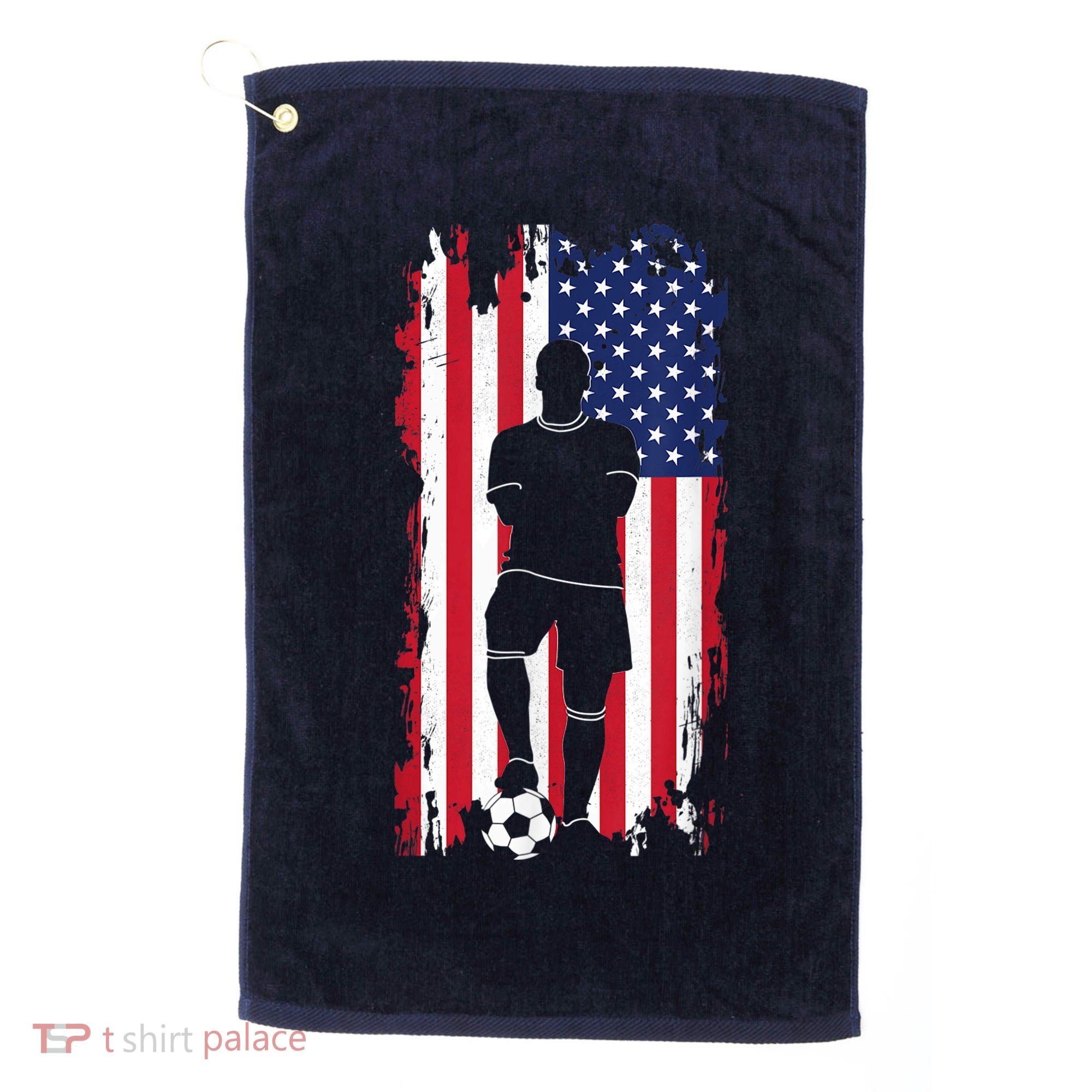 American Flag Soccer Apparel - Soccer Golf Towel