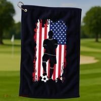 American Flag Soccer Apparel - Soccer Golf Towel thumb 1