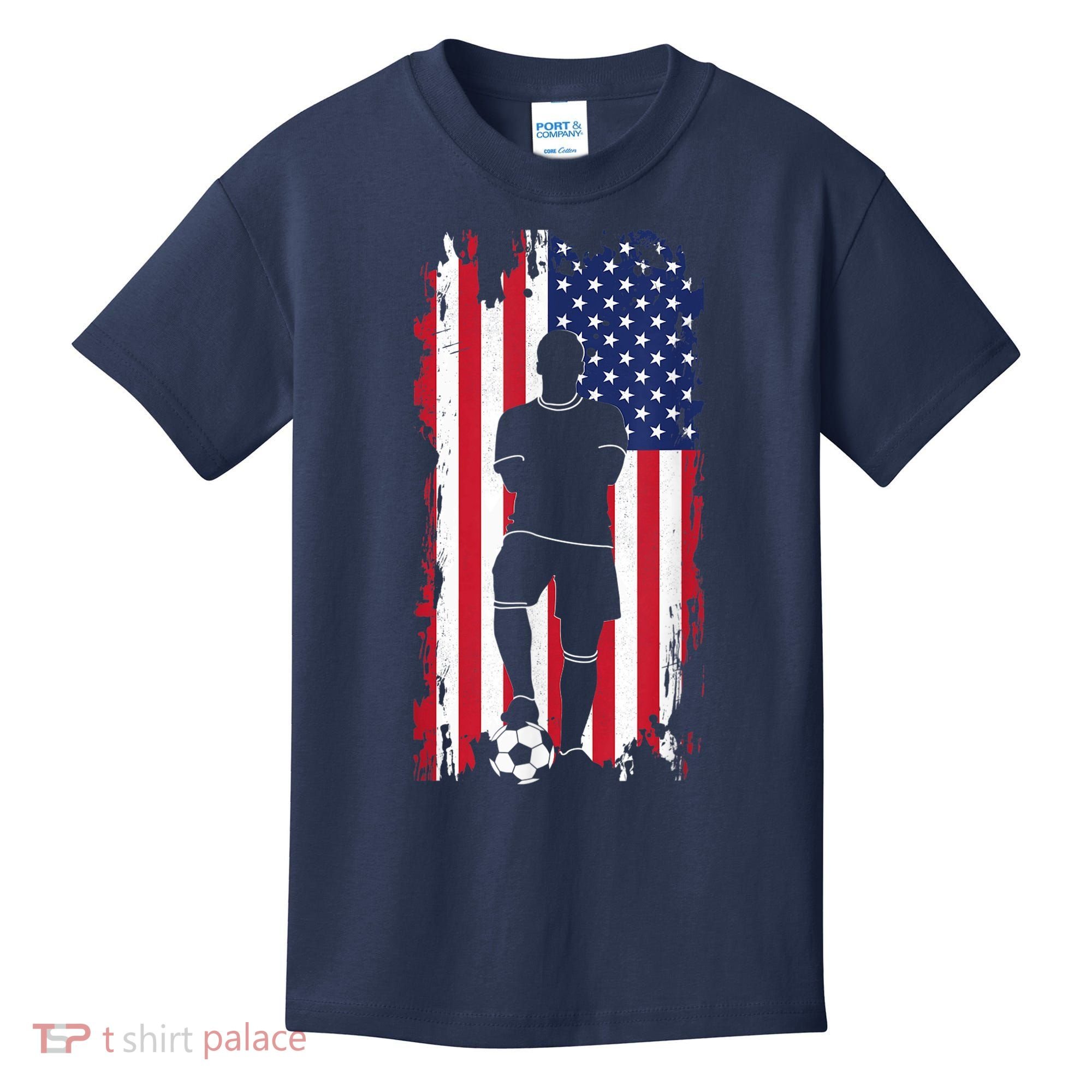 American Flag Soccer Apparel - Soccer Kids T-Shirt