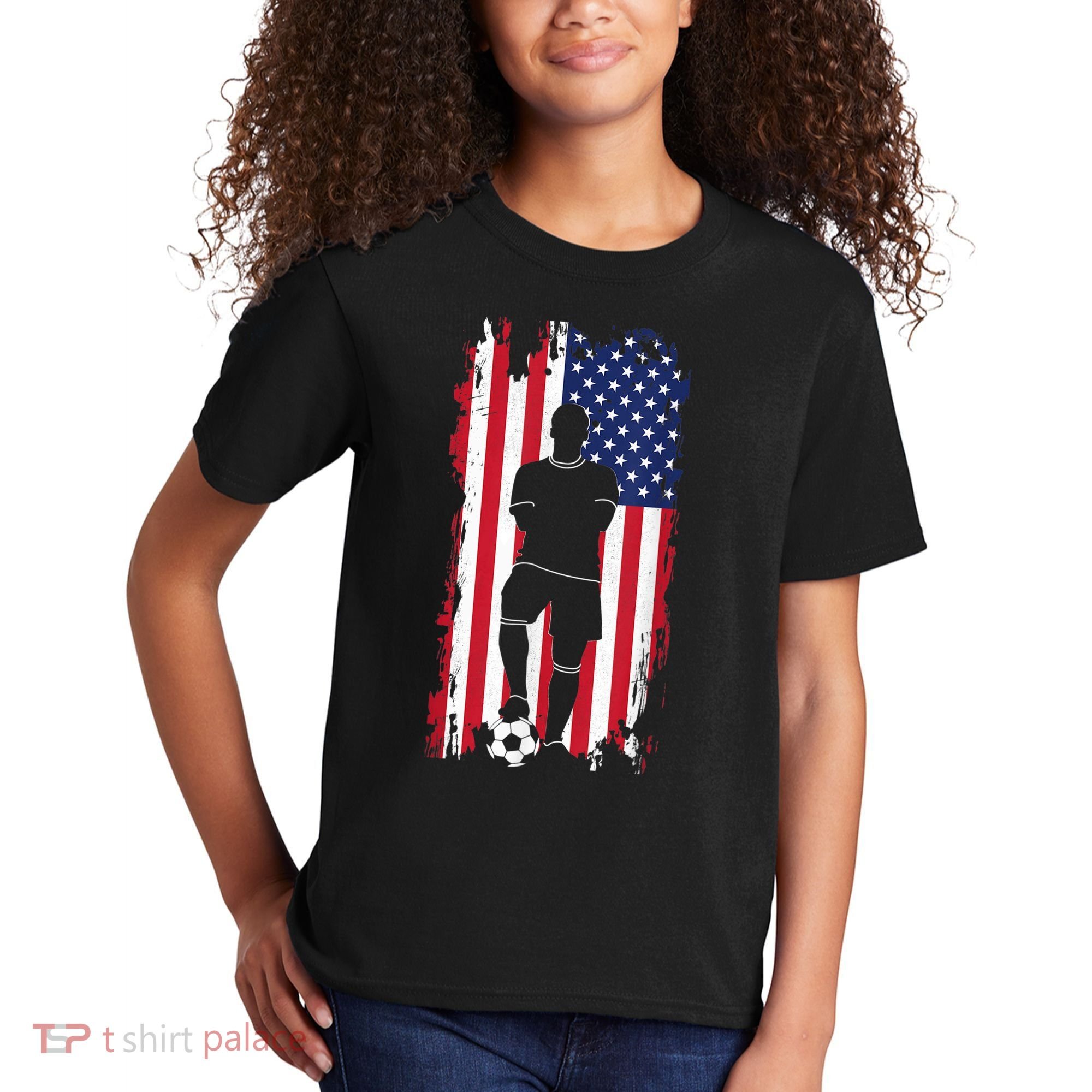 American Flag Soccer Apparel - Soccer Kids T-Shirt