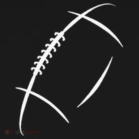 American Football Silhouette Football Ornament thumb 1