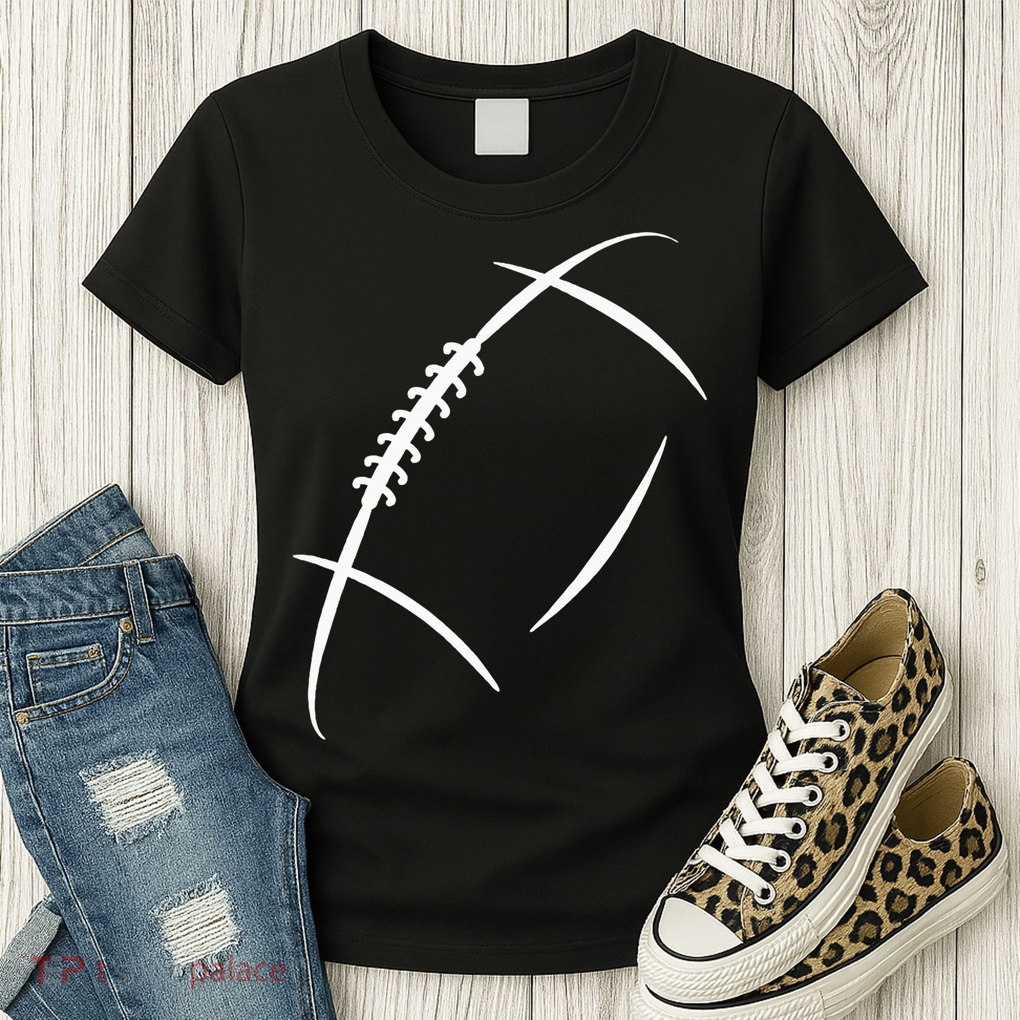 American Football Silhouette Football Women's T-Shirt