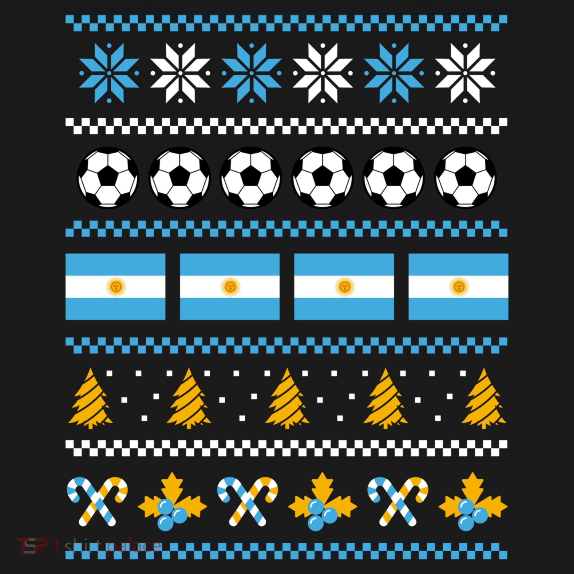 Argentinian Flag Soccer Ugly Christmas Sweater Argentina Cute Gift Pajama Set