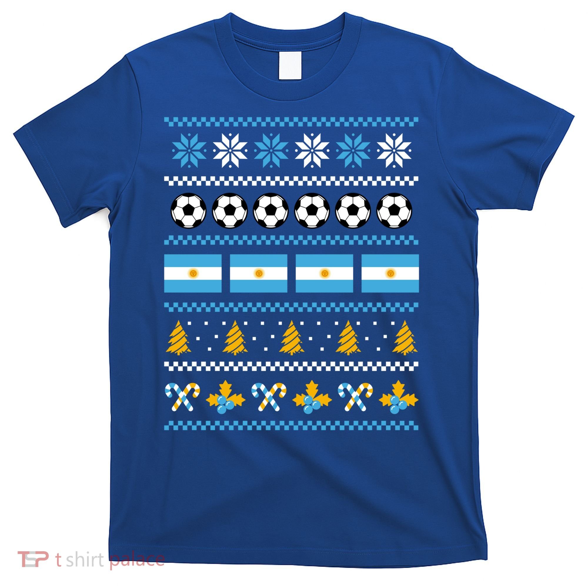 Argentinian Flag Soccer Ugly Christmas Sweater Argentina Cute Gift T-Shirt