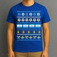 Argentinian Flag Soccer Ugly Christmas Sweater Argentina Cute Gift T-Shirt thumb 3