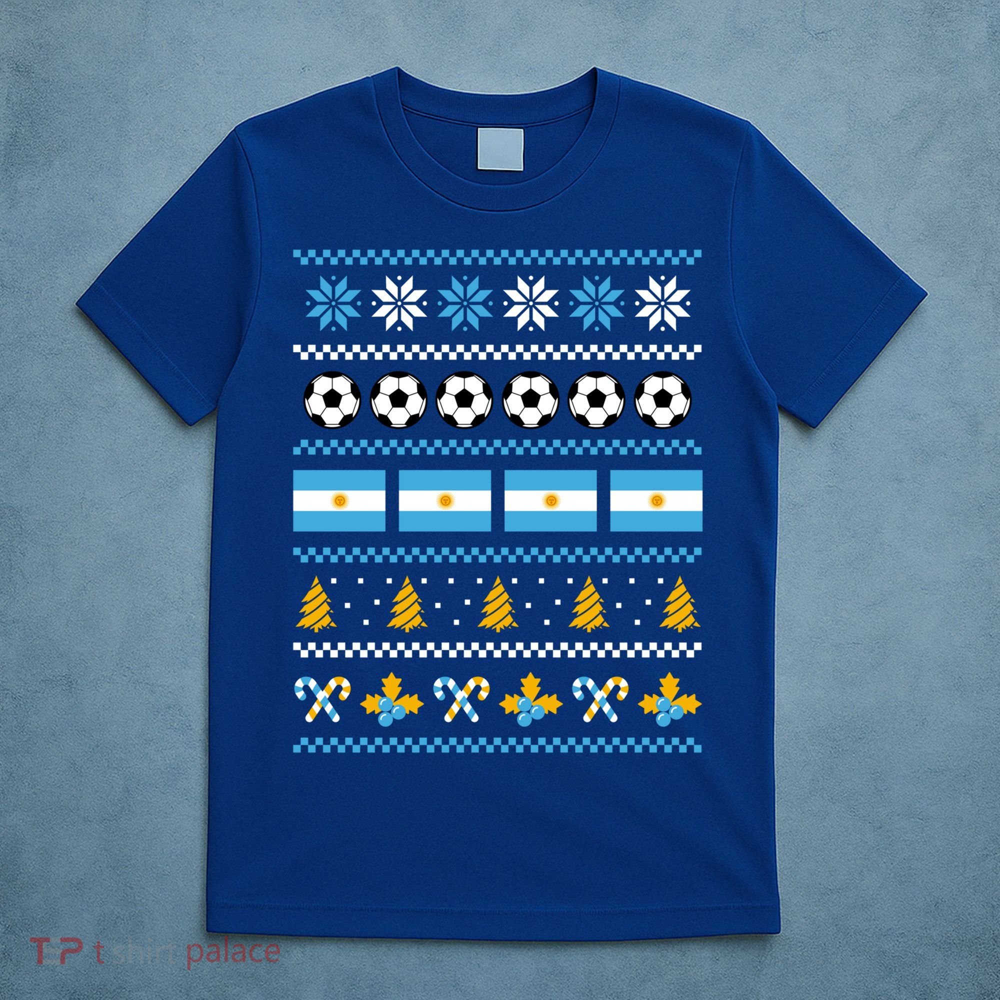 Argentinian Flag Soccer Ugly Christmas Sweater Argentina Cute Gift T-Shirt