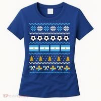Argentinian Flag Soccer Ugly Christmas Sweater Argentina Cute Gift Women's T-Shirt thumb 0