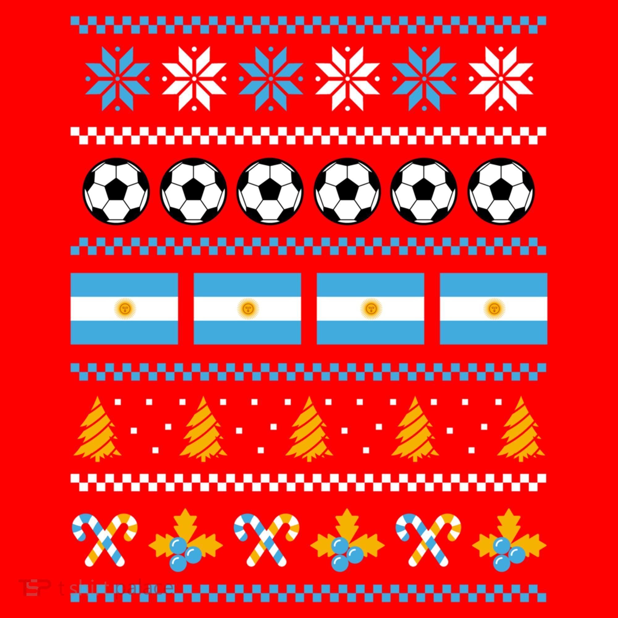 Argentinian Flag Soccer Ugly Christmas Sweater Argentina Cute Gift Santa Hat