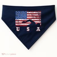 American Flag Swimming USA Gift, Swim Team USA-Made Doggie Bandana thumb 0