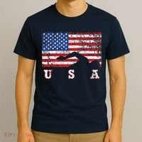 American Flag Swimming USA Gift, Swim Team T-Shirt thumb 3