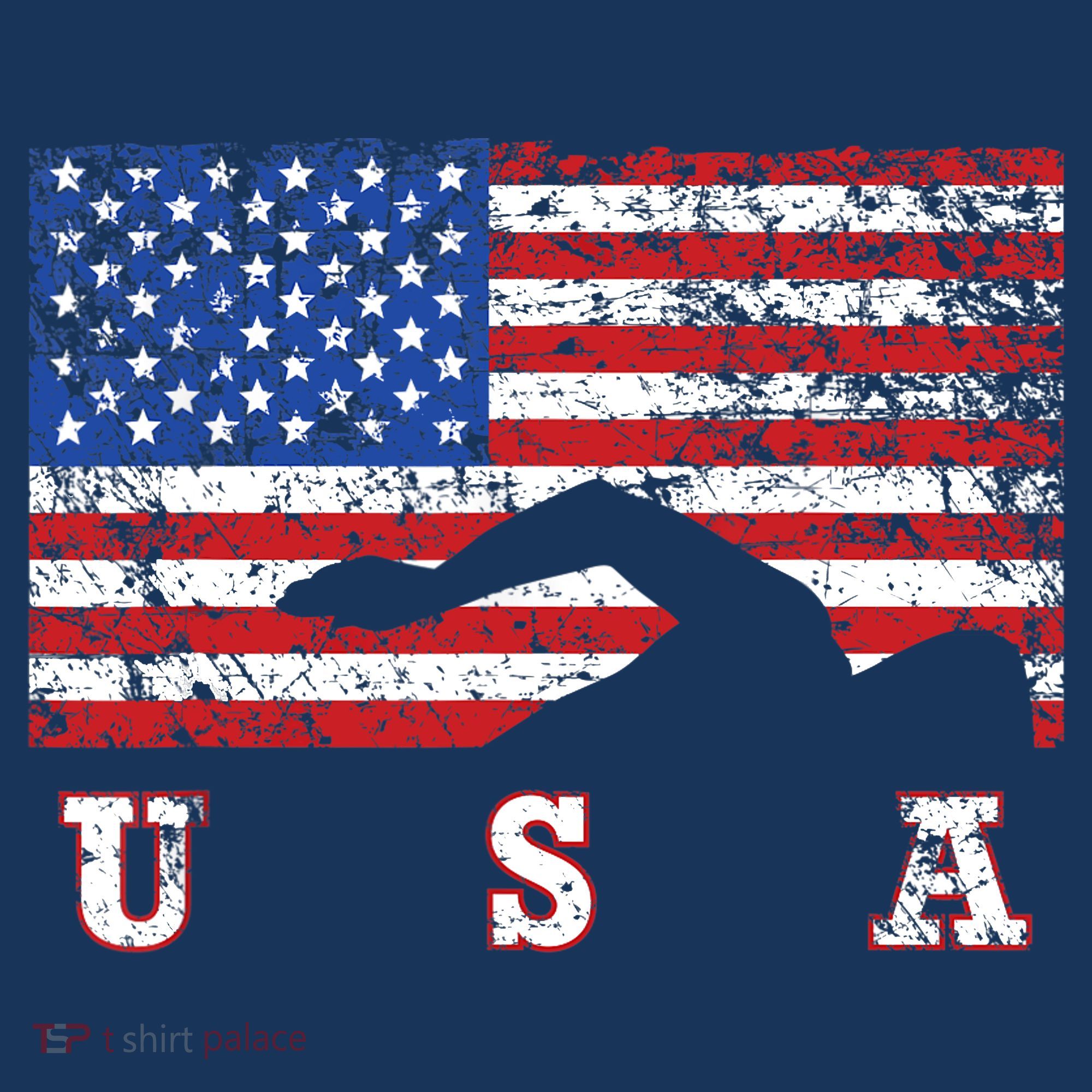 American Flag Swimming USA Gift, Swim Team Mousepad
