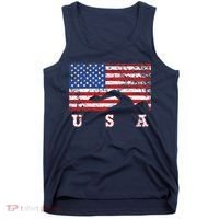 American Flag Swimming USA Gift, Swim Team Tank Top thumb 0