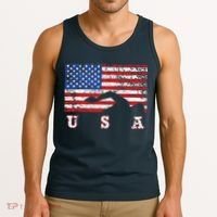 American Flag Swimming USA Gift, Swim Team Tank Top thumb 3