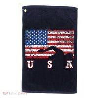 American Flag Swimming USA Gift, Swim Team Golf Towel thumb 0
