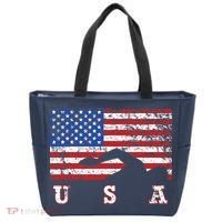 American Flag Swimming USA Gift, Swim Team Tote Bag thumb 0